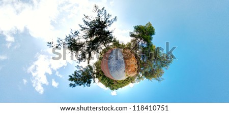 Little Planet forest panorama