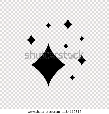 Vector Shine Icon on Transparent Backgrund, Simple Flat Comics Symbol of Glowing.