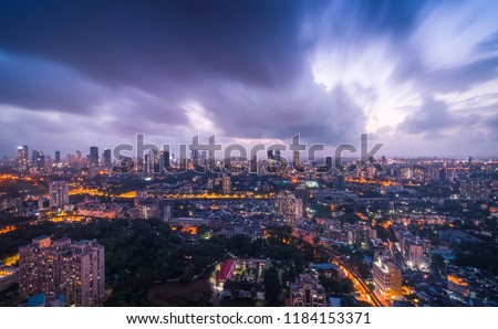 View of Mumbai from a skyscraper in Wadala. Royalty-Free Stock Photo #1184153371