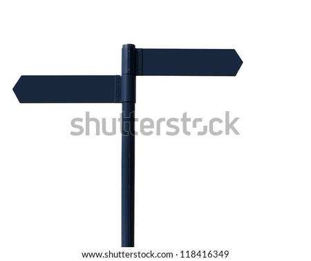 Blank road signs on white