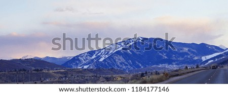 Colorado high way winter landscape