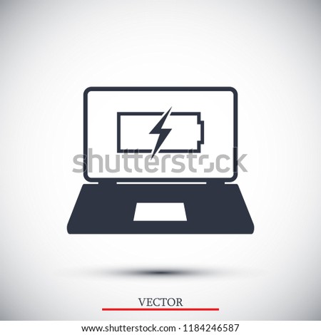 laptop icon, stock vector illustration flat design style