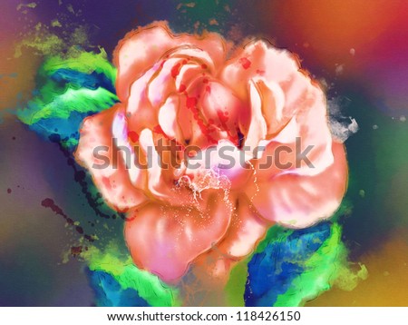 beautiful flower. Rose. watercolor