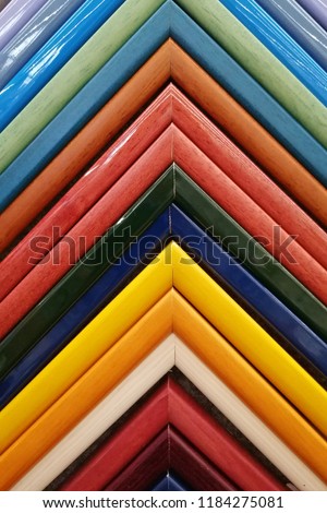 Colorful frames molding samples of picture. background texture.