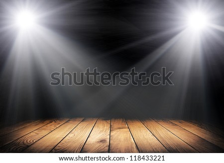 Light on wooden floor in empty room
