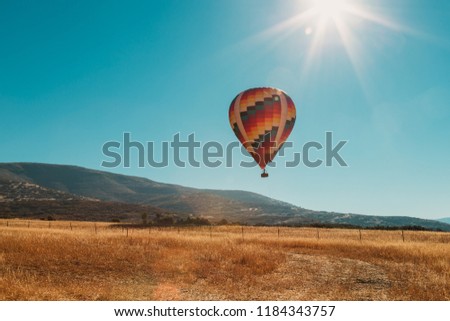 Hot Air Balloon Ride Over The Wasatch Mountains In Utah USA