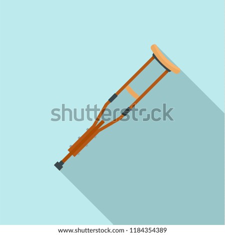 Wood crutch icon. Flat illustration of wood crutch icon for web design
