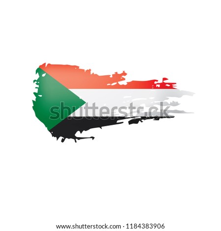 Sudan flag, vector illustration on a white background.