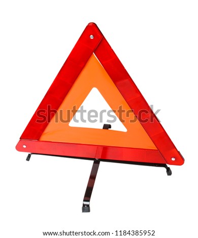 Emergency stop sign isolated on white background