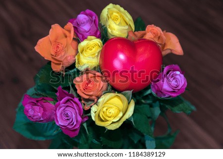 Floral Decoration and Red Heart
