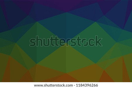 Dark Multicolor, Rainbow vector hexagon mosaic texture. Geometric illustration in Origami style with gradient.  A new texture for your design.