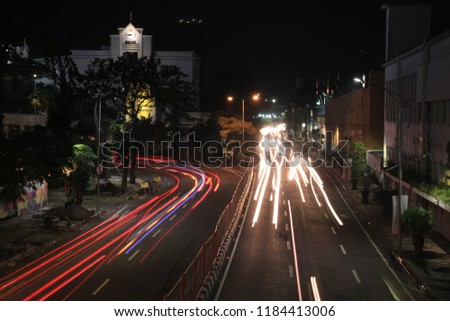 Surabaya city traffic at night