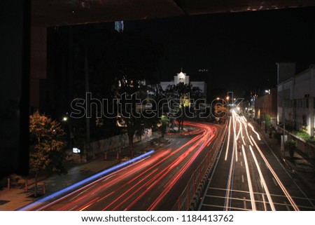 Surabaya city traffic at night