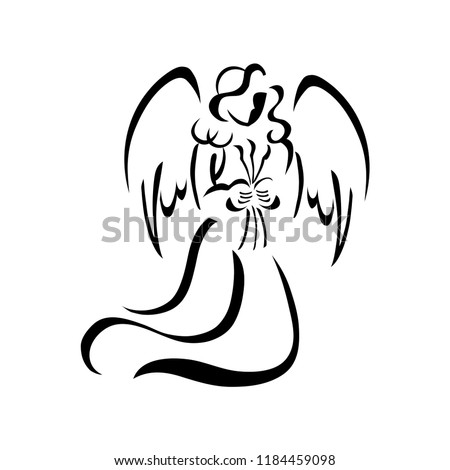 Laser cutting christmas angel decoration vector design. Merry Christmas Angels Greeting Card. Paper cut angel. X-mas angel for wood carving, paper cutting and christmas decorations.