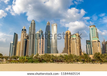 Dubai Marina in a summer day, United Arab Emirates Royalty-Free Stock Photo #1184460514