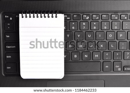notepad on laptop