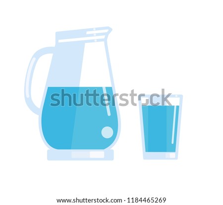 jug and glass with water Royalty-Free Stock Photo #1184465269