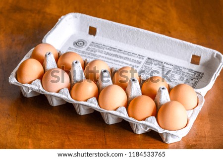 Fresh Organic Brown Eggs in a Carton