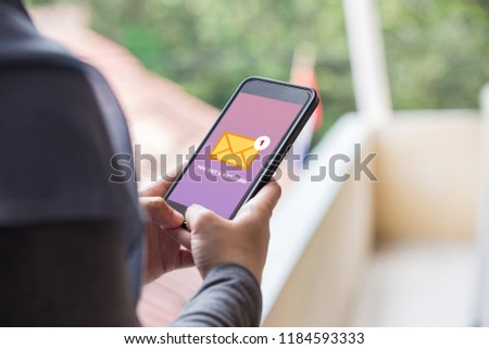 You got a message on smartphone screen concept 