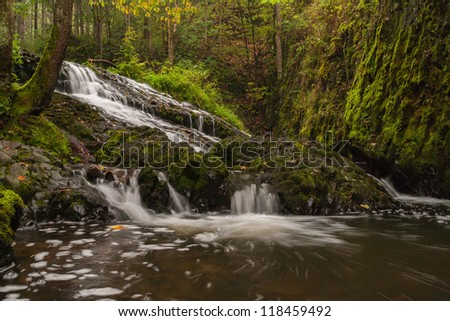 Water cascade on small river