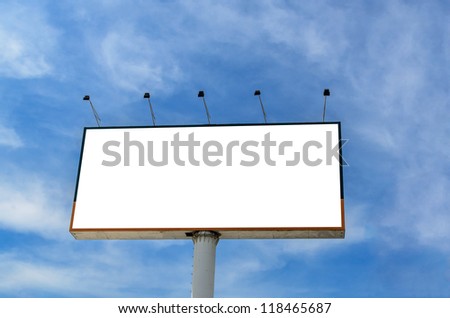The big billboard with blue sky background