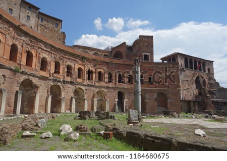 ancient Roman Trajan forum markets ruins, Rome, Italy