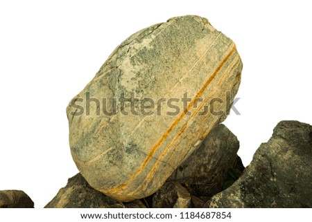 Rocks and Big Stone .Isolated on White background