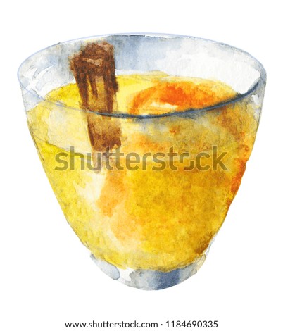 Watercolor white mulled wine