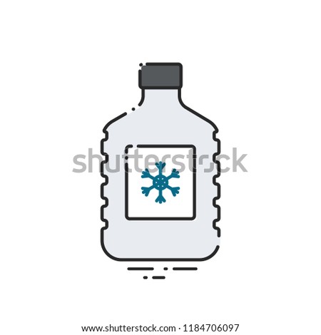 Windshield washer fluid. Wiper for car. Vector illustration. Flat icon infographic.