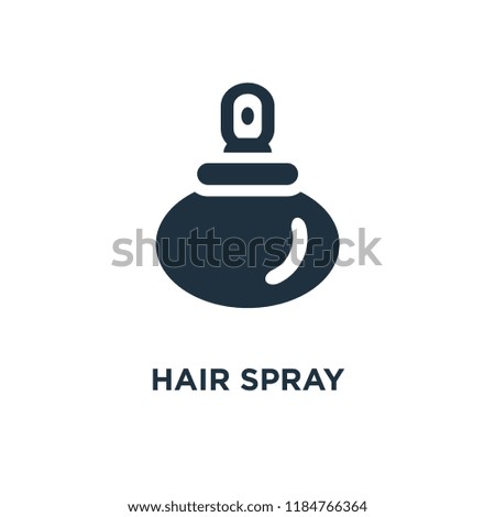 Hair Spray icon. Black filled vector illustration. Hair Spray symbol on white background. Can be used in web and mobile.