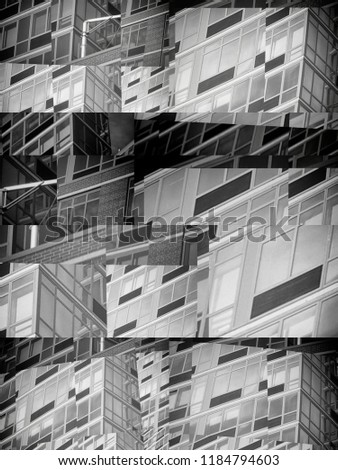 Monochrome collage of fragments of building