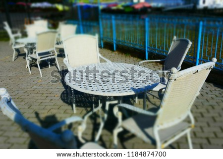 Empty summer cafe. Selective focus