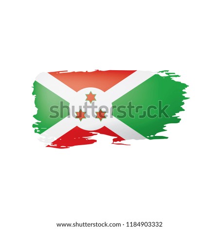 Burundi flag, vector illustration on a white background.