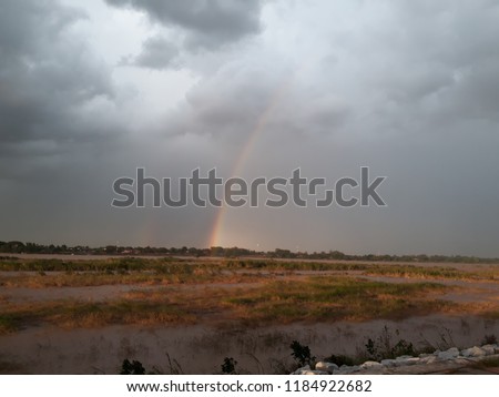 Rainbow after rain storm