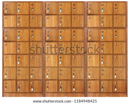 Wooden locker isolated