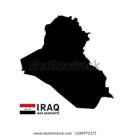 iraq map silhouette vector  