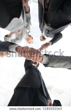 bottom view.business handshake