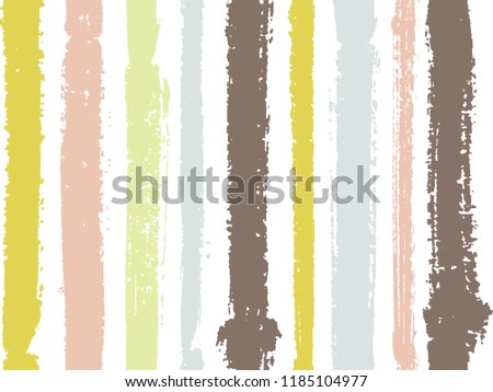 Vertical stripes of thick and thin paint or ink lines seamless vector pattern design. Brush stroke stripes vertical pattern for clothes textile fabric. Grunge striped simple watercolor line art.