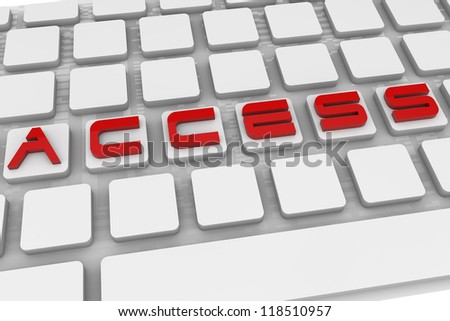 Keyboard with Access text, 3d image.