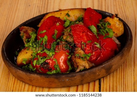 Georgian cuisine - ojaxuri with meat