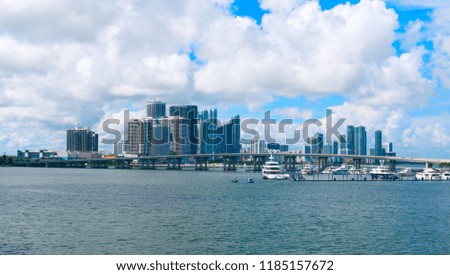 The view of Miami from the sea