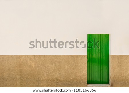 wooden green door