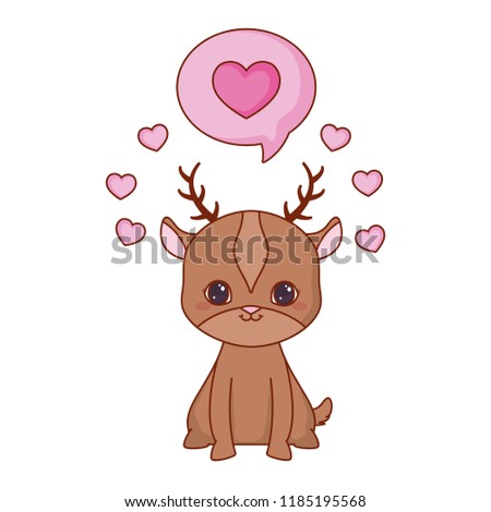 cute baby deer speech bubble love
