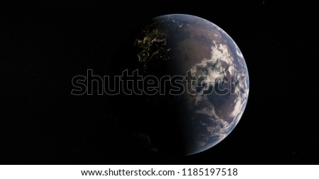 Planet Earth from space 3D illustration orbital view, world, ocean, atmosphere, land, clouds, globe (Elements of this image furnished by NASA)