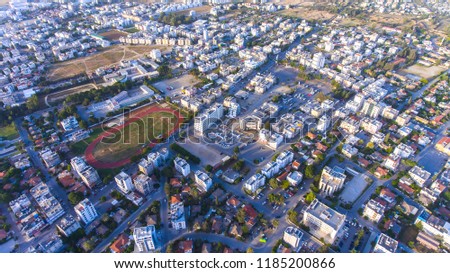Nicosia from air. The capital city of north cyprus Lefkoşa Nicosia