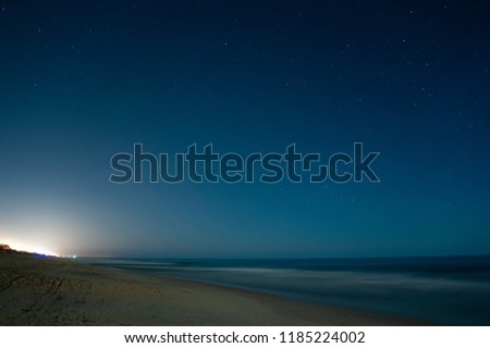 Kill Devil Hills, NC/United States- 06/09/2014:  A starry night overlooking the beach.