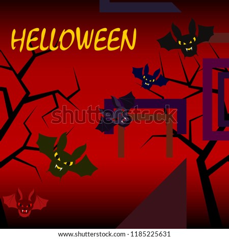 halloween bat night vector illustration