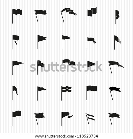 Vector Waving Flags and Banners for Icons, Presentations, Web Pages Royalty-Free Stock Photo #118523734