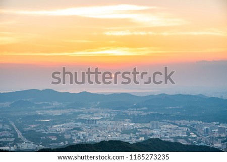 Sunset at Shenzhen Yangtaishan Forest Park