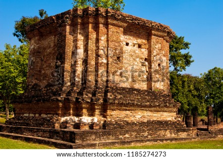 "Wat Tuk is Located outside Sukhothai National Park , Sukhothai , Thailand